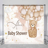 Lofaris Customized Name Balloons Bear Baby Shower Backdrop
